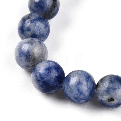 Natural Blue Spot Jasper Beads Stretch Bracelets BJEW-T022-04I-1