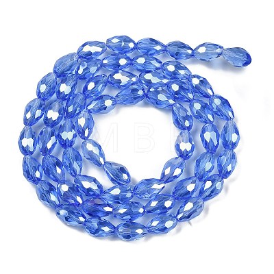 Transparent Electroplate Glass Beads Strands EGLA-N013-T6mm-B10-1