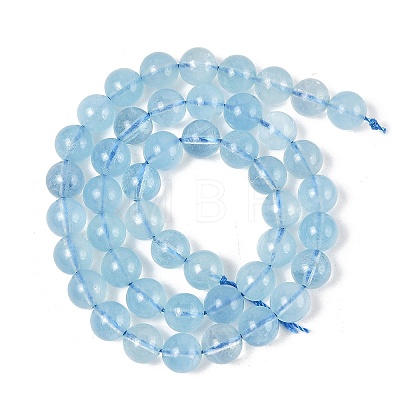 Round Natural Aquamarine Bead Strands G-F289-04-8mm-1