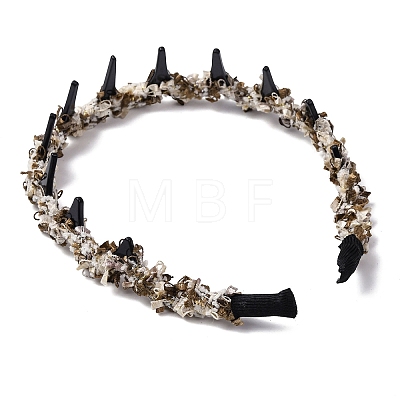 Plastic with Polyester Hair Bands OHAR-B007-04B-1
