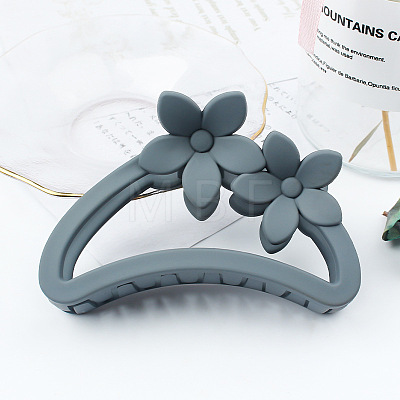 Amber Color Hollow Hair Clip with Matte Half Round Arc Flower. ST2027187-1