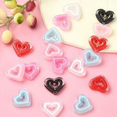 30Pcs 6 Colors Acrylic Beads SACR-YW0001-61-1