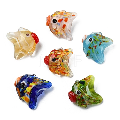 6Pcs 6 Colors Handmade Lampwork Beads LAMP-YW0004-24-1