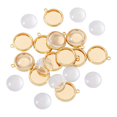 12Pcs Brass Pendant Cabochon Settings KK-TA0003-10B-1