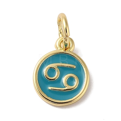 Real 18K Gold Plated Brass Enamel Charms KK-L216-001G-B05-1