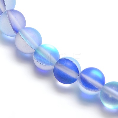 Synthetic Moonstone Beads Strands G-F142-8mm-08-1