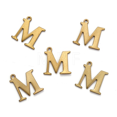 304 Stainless Steel Alphabet Charms STAS-H122-M-AB-1
