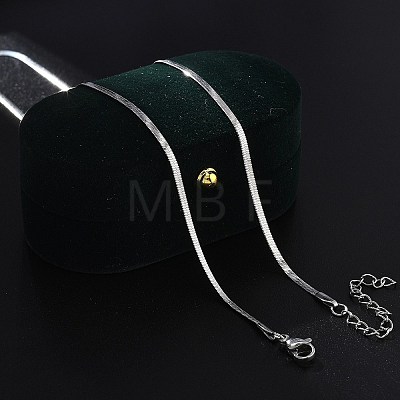 304 Stainless Steel Flat Snake Chains Necklaces for Women Men NJEW-U019-02P-1