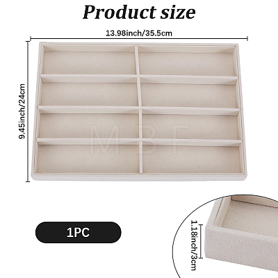 8 Grids Rectangle MDF Covered with Velvet Glasses Organizer Trays ODIS-SP0002-21A-1