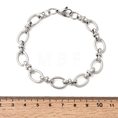201 Stainless Steel Oval Link Chain Bracelets for Men STAS-T077-05P-1