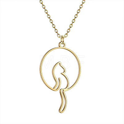 304 Stainless Steel Laser Cut Pendant Necklaces FS-WGA4904-13-1