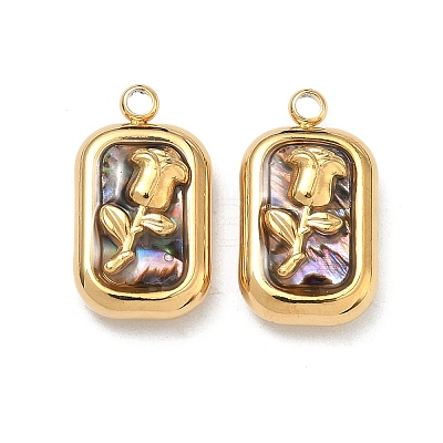 Natural Paua Shell Pendants STAS-C174-21G-02-1