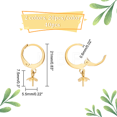 Unicraftale 40Pcs 2 Colors 304 Stainless Steel Leverback Earring Findings STAS-UN0045-74-1