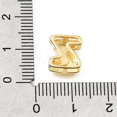 Brass Micro Pave Clear Cubic Zirconia Initial Spacer Bars KK-E802-34G-Z-1