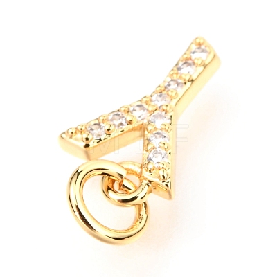 Brass Micro Pave Cubic Zirconia Charms ZIRC-O037-09G-1