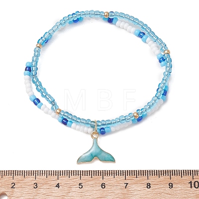 Ocean Alloy Charm Bracelets BJEW-MZ00338-02-1
