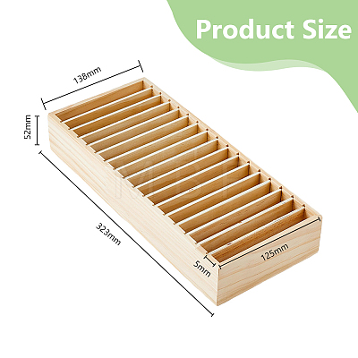 17 Grids Wooden Headband Display Box AJEW-WH0419-83-1