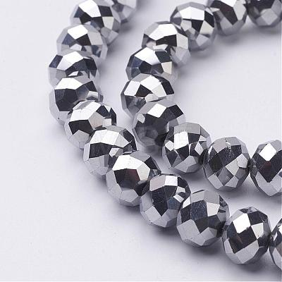 Electroplate Glass Beads Strands GR7x10mmY-M2-1
