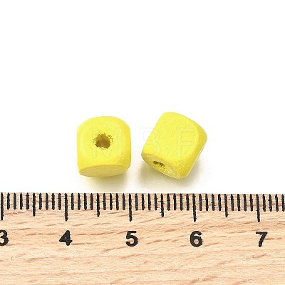 Spray Painted Wooden Beads WOOD-P021-01B-27-1
