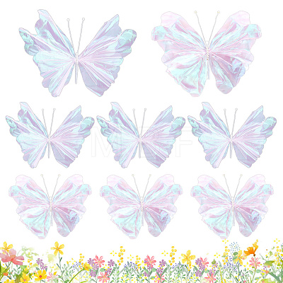 8Pcs 2 Styles Gauze Imitation Butterfly DIY-DC0004-34-1