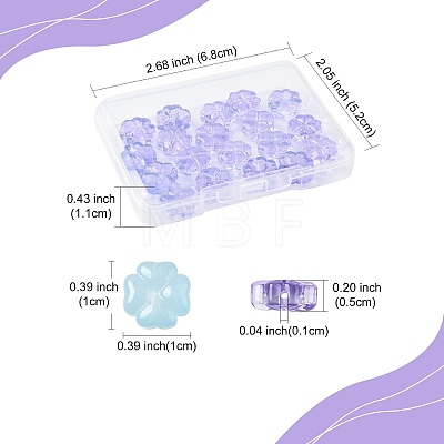 20Pcs Transparent Spray Painted Glass Beads GLAA-FS0002-40A-1