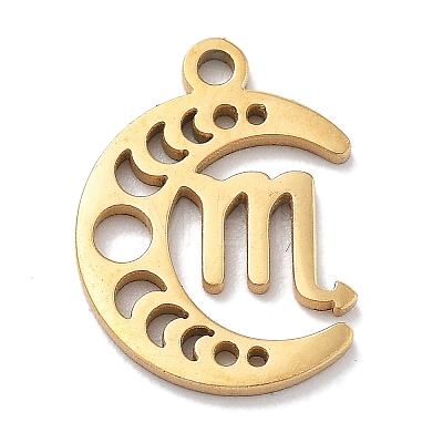 Real 18K Gold Plated 304 Stainless Steel Pendants STAS-R003-02G-05-1