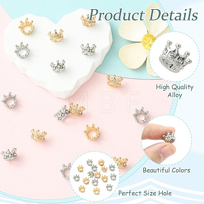 16Pcs 2 Colors Alloy European Beads MPDL-YW0001-09-1