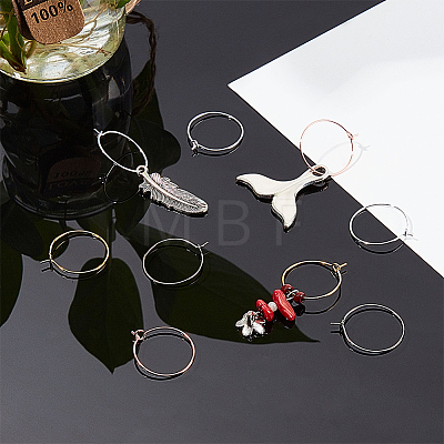 Brass Wine Glass Charm Rings KK-PH0035-83-1