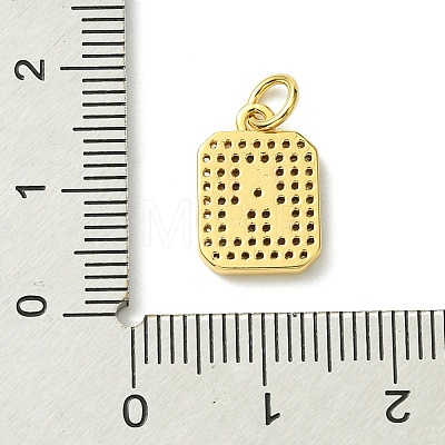 Rack Plating Brass Micro Pave Clear Cubic Zirconia Charms KK-G501-01A-G-1