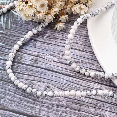 Synthetic Howlite Beads Strands G-E110-4mm-5-1