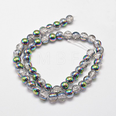 Electroplate Synthetic Crackle Quartz Beads Strands EGLA-J067-8mm-M-1