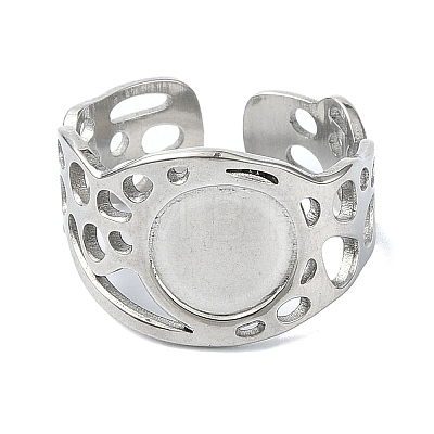 304 Stainless Steel Cuff Rings RJEW-M019-62P-1