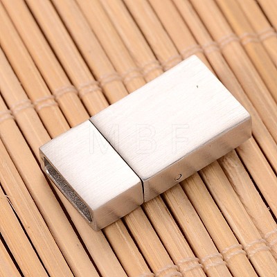 Matte 304 Stainless Steel Rectangle Magnetic Clasps STAS-I045-04B-1