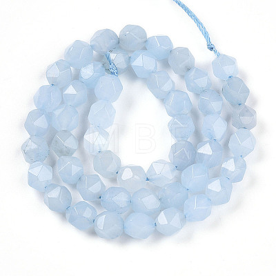 Dyed Natural White Jade Beads Strands G-T139-8mm-46H-1