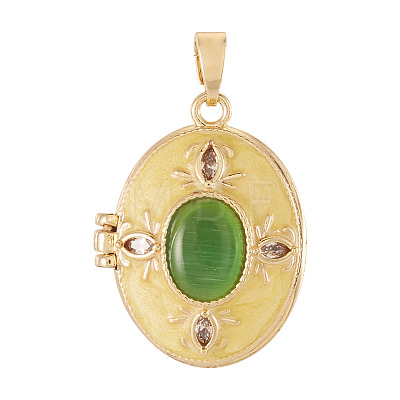 1Pc Brass Enamel Locket Pendants FIND-TA0010-71D-1