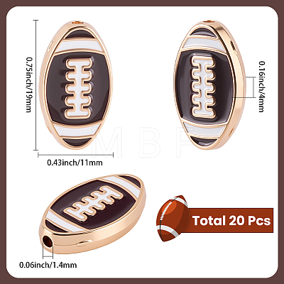 20Pcs Alloy Enamel Beads ENAM-SC0008-23-1