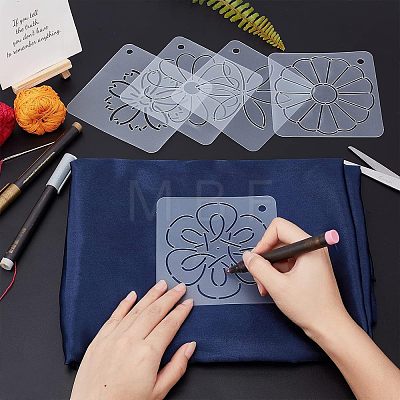 CHGCRAFT 5Sheets 5 Patterns Matte PP Plastic Drawing Scale Template DIY-CA0001-79-1