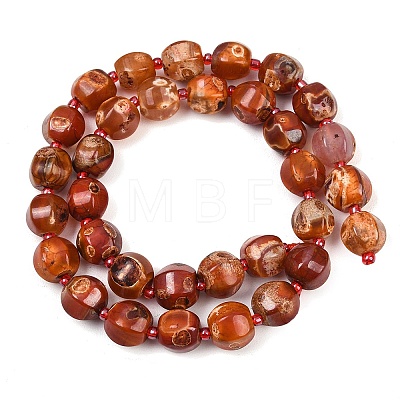 Natural Fire Crackle Agate Beads Strands G-K393-C01-10mm-1