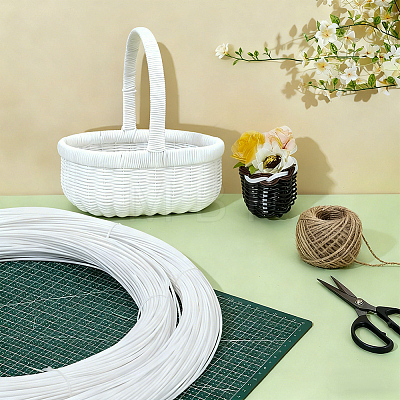 90M Round Plastic Rattan Cord OCOR-WH0077-134C-1