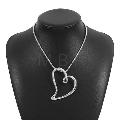 Valentine's Day Alloy Heart Frame Pendant Iron Round Snake Chain Necklaces for Women FS-WGF7DED-04-1