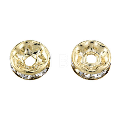 Brass Pave Clear Cubic Zirconia Beads KK-N259-39C-01-1