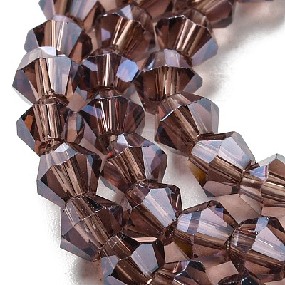 Transparent Electroplate Glass Beads Strands GLAA-F029-3mm-C05-1