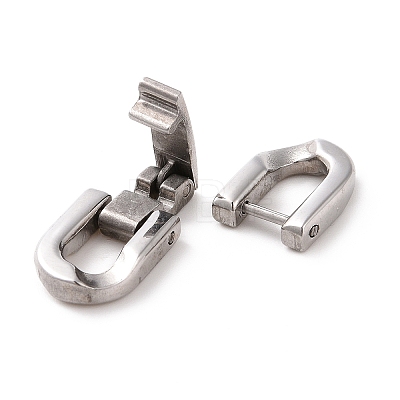 304 Stainless Steel Fold Over Clasps STAS-B029-05B-1