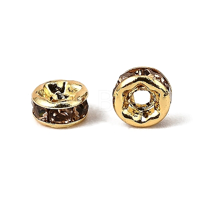 Brass Grade A Rhinestone Spacer Beads RSB034NF-05G-1