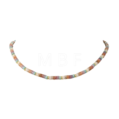 Natural Mixed Gemstone Heishi Beaded Necklaces for Women NJEW-JN06423-1