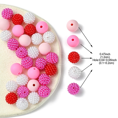 DIY Round Silicone & Acrylic & Berry Beads Making Findings Kits DIY-FS0006-26D-1