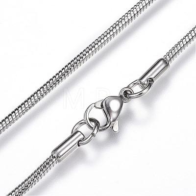 304 Stainless Steel Snake Chain Necklaces NJEW-D285-03-1