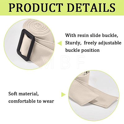 2Pcs 2 Colors Tie a Knot Polyester Waist Belt with Plastic Buckle AJEW-GF0014-54-1