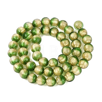 Handmade Lampwork with Gold Powder Beads Strands LAMP-N037-06A-04-1