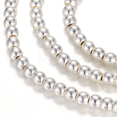 Electroplate Non-magnetic Synthetic Hematite Beads Strands G-P194-01-3mm-1